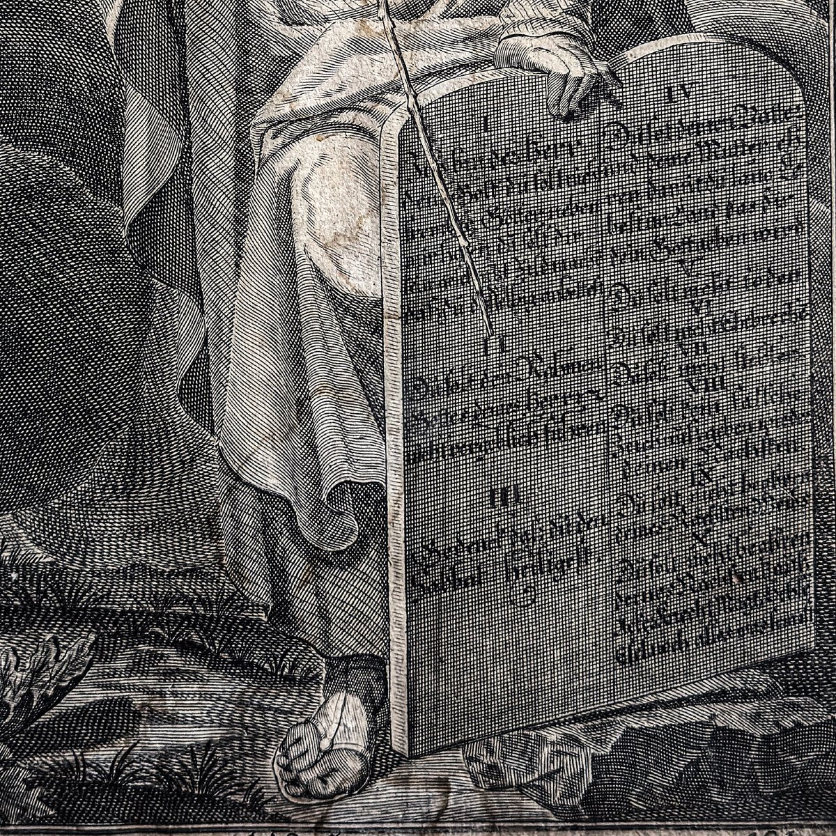 Engelhard Nunzer (1661–1733) – Moses And The Tablets Of The Law – Baroque Engraving, Early 18th Century-photo-2