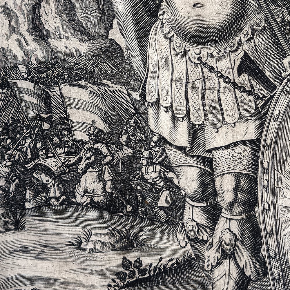 Engelhard Nunzer — Joshua, Baroque Biblical Engraving — Nuremberg, Early 18th Century-photo-2