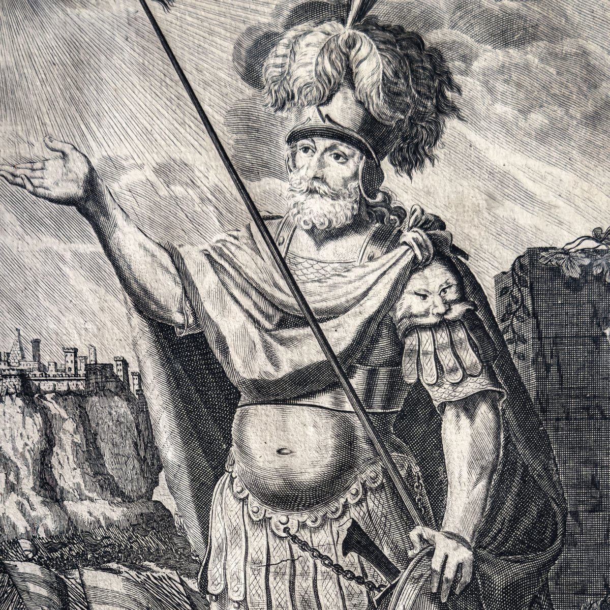 Engelhard Nunzer — Joshua, Baroque Biblical Engraving — Nuremberg, Early 18th Century-photo-4