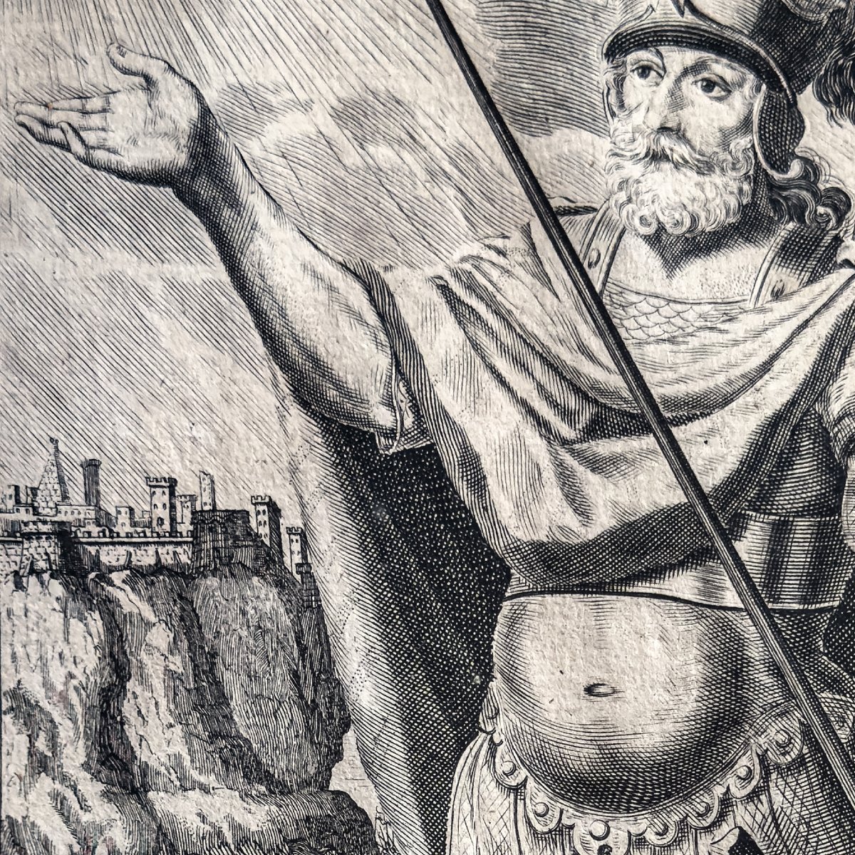 Engelhard Nunzer — Joshua, Baroque Biblical Engraving — Nuremberg, Early 18th Century-photo-1
