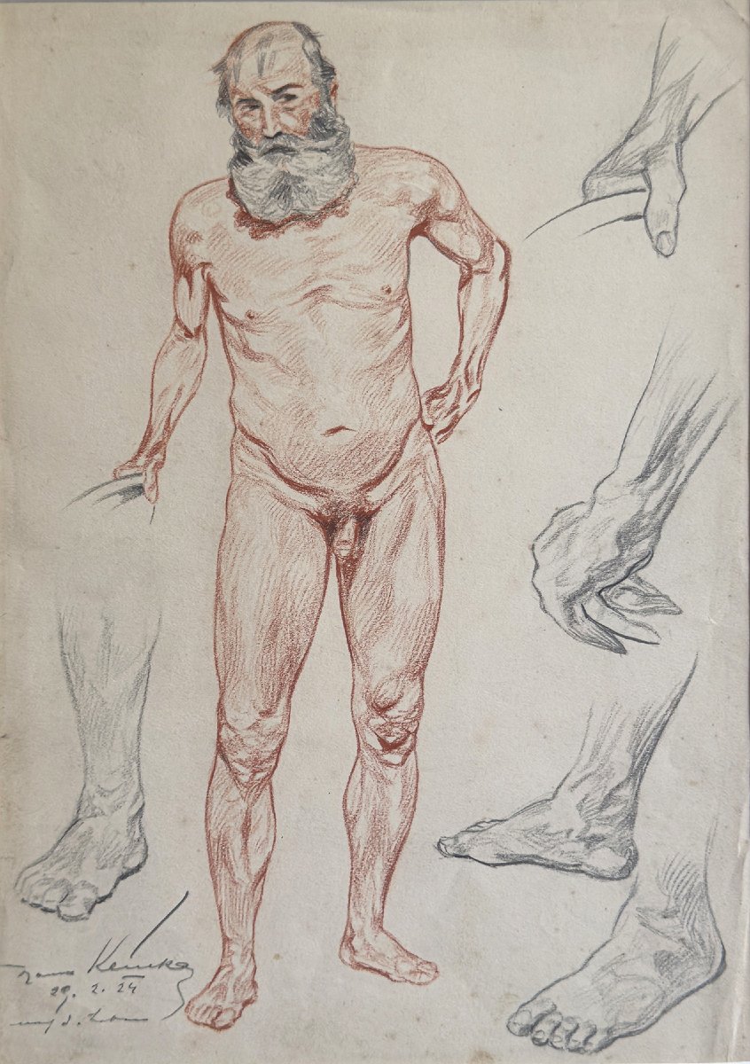 Johannes Klinka — Académie d’homme et études de mains et de pieds — 1924