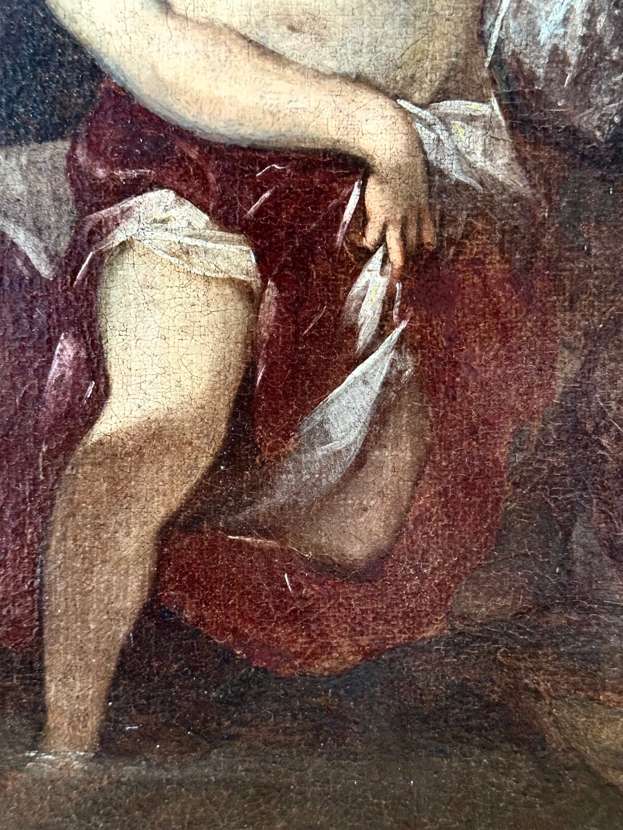 School Of Giulio Carpioni – Suzanne And The Elders, Oil On Paper, Venice, 17th Century-photo-1