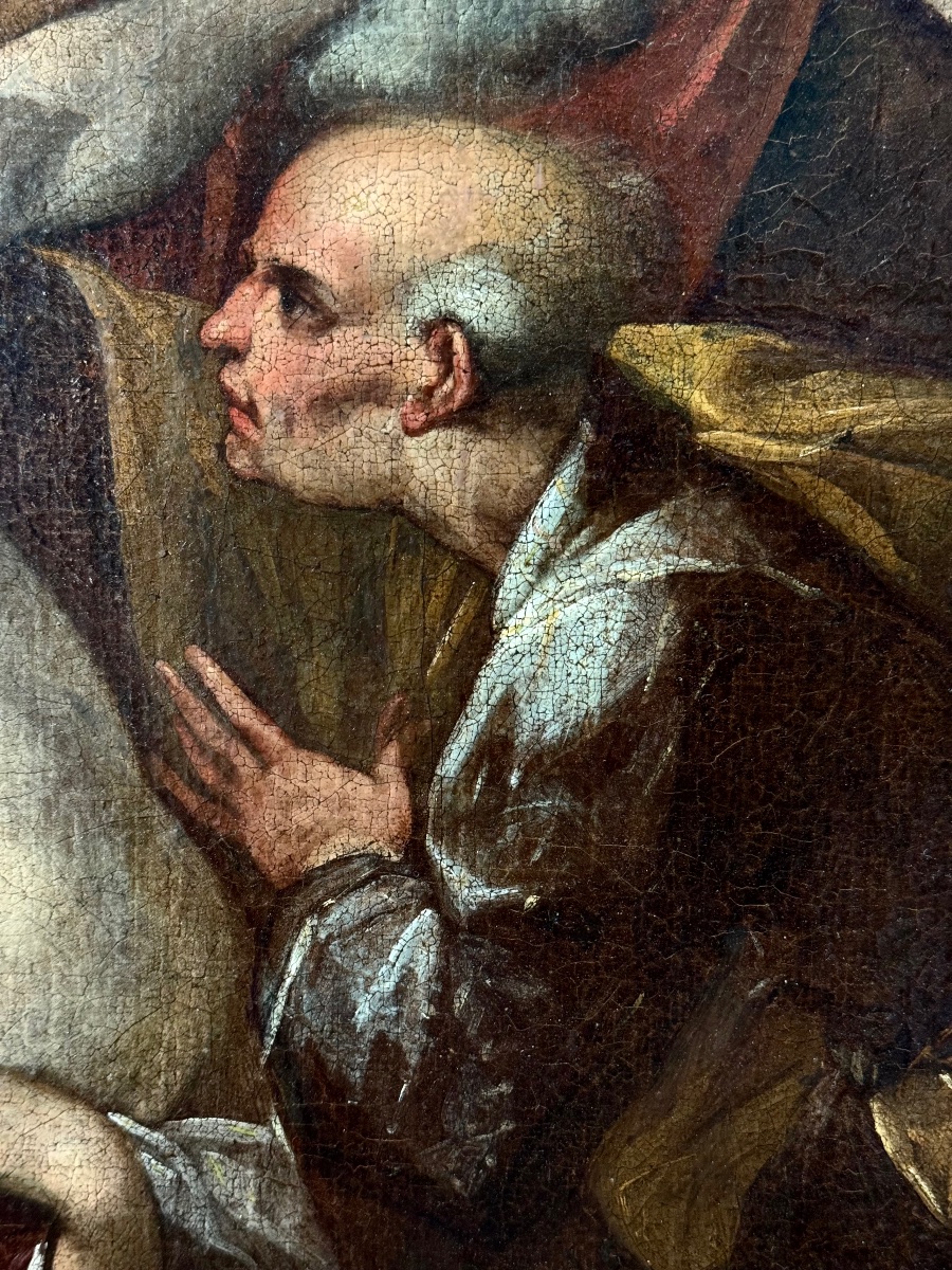 School Of Giulio Carpioni – Suzanne And The Elders, Oil On Paper, Venice, 17th Century-photo-2
