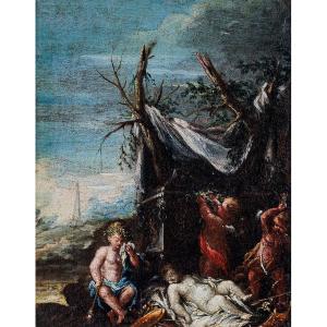 Circle Of Francesco Zugno: The Death Of Cupid Oil Painting | Allegory Of Dead Love