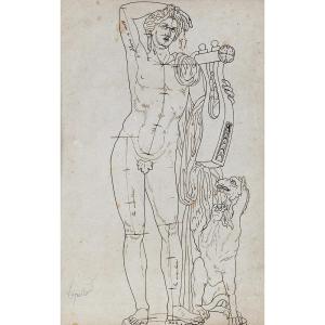 ARTISTE ITALIEN DES ANNÉES 1820, APOLLON CITHARÈDE AVEC LE GRIFFON