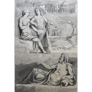 ÉCOLE ALLEMANDE, XVIIIe siècle, ANTOINE ET CLÉOPÂTRE AVEC LE DIEU-FLÈUVE NIL