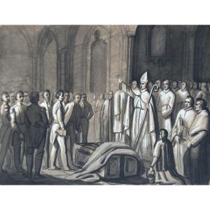 GIACINTO MASSOLA, SCÈNE DES FUNÉRAILLES DE L’ARCHIDUC RAINIER JOSEPH D’AUTRICHE À BOLZANO