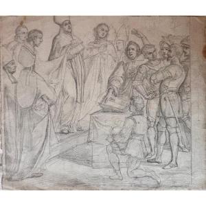 Italian School, Circa 1850. In The Circle Of Paul Delaroche. Historical Scene.