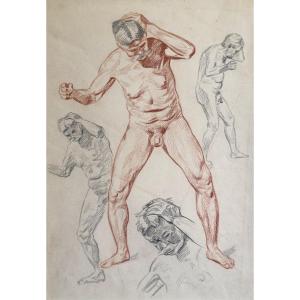Johannes Klinka — Études de nu masculin — Début du XXe siècle