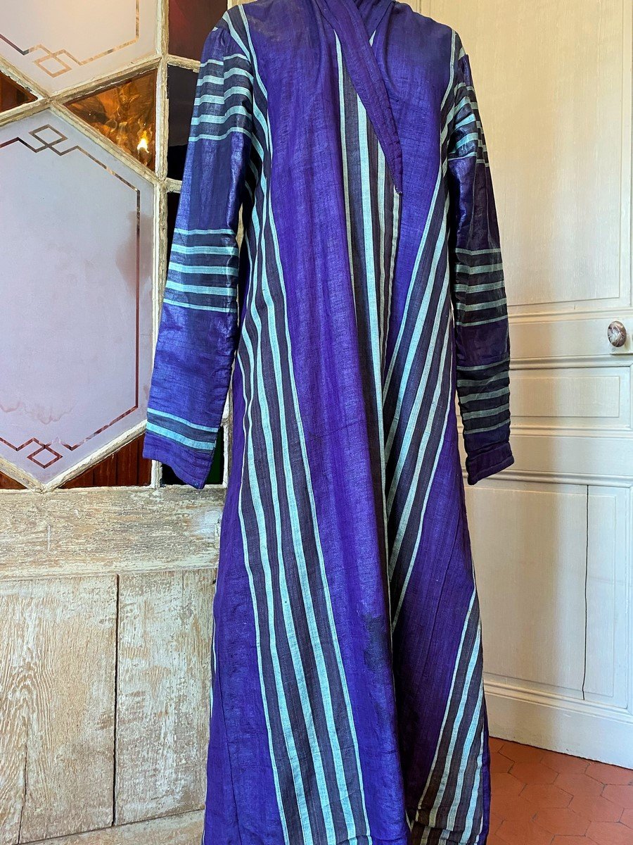 A Large Glazed Indigo Tour Ottoman Kaftan Circa 1900