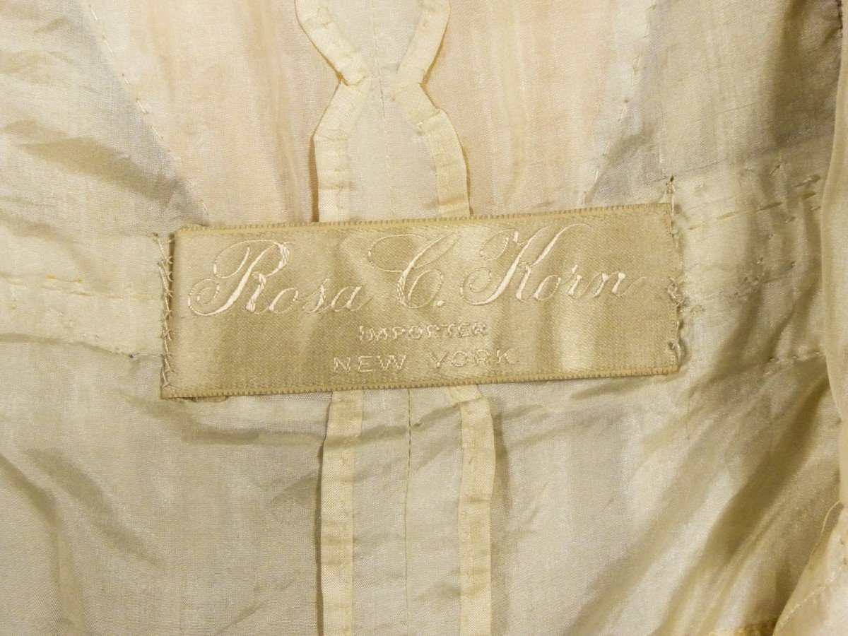 Robe Du Soir New-yorkaise En Satin Damassé Griffée Rosa C. Korn - Etats Unis Circa 1920-photo-3
