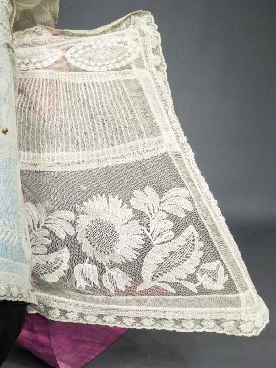 Avranches Butterfly Headdress In Embroidered Tulle And Ribbon - Normandy Circa 1850/1900-photo-1