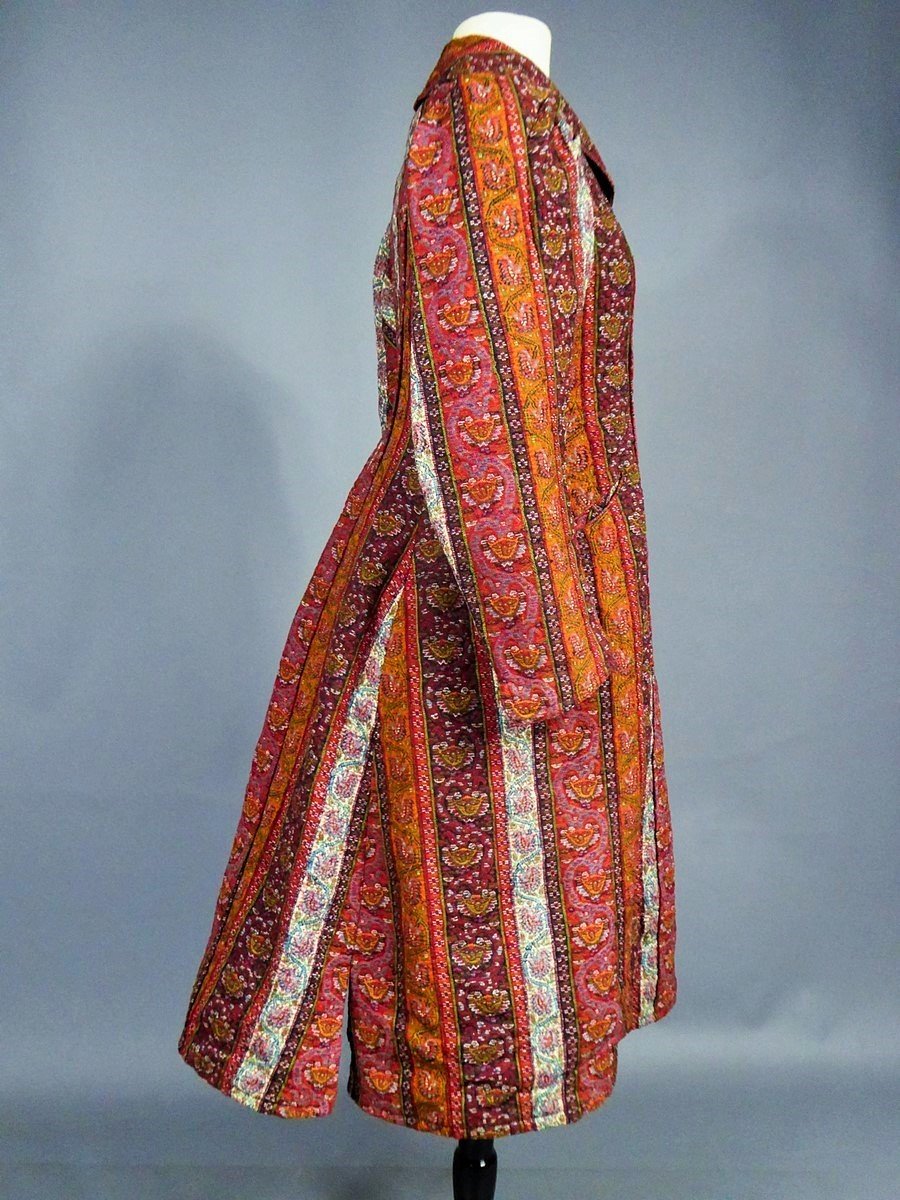 Manteau En Cachemire Espoliné Bayadère - Empire Ottoman Vers 1890-1900-photo-8