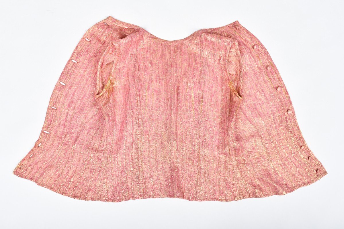 Tailleur Jupe Chanel Haute Couture En Laine Bouclé Et Lamé Or Nommé Hortensia Circa 1968-1971-photo-1