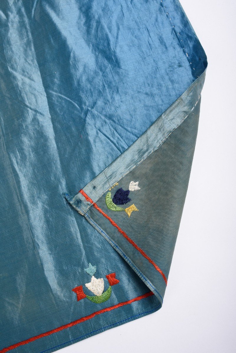 Tenchifa Ou Garniture De Miroir En Satin Brodé De Tétouan - Maroc Début 19ème Siècle-photo-8