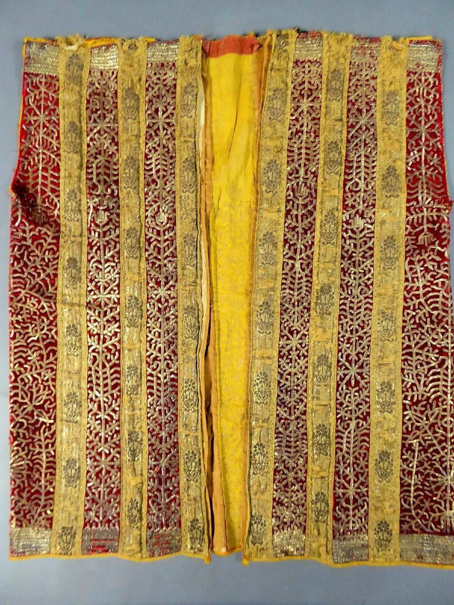 Tunisian Ceremonial Tunic Embroidered Velvet With Silver Blade - Ottoman Period Circa 1860-photo-3