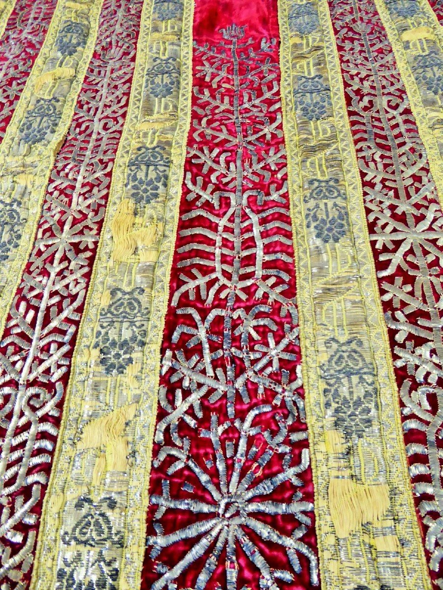 Tunisian Ceremonial Tunic Embroidered Velvet With Silver Blade - Ottoman Period Circa 1860-photo-7