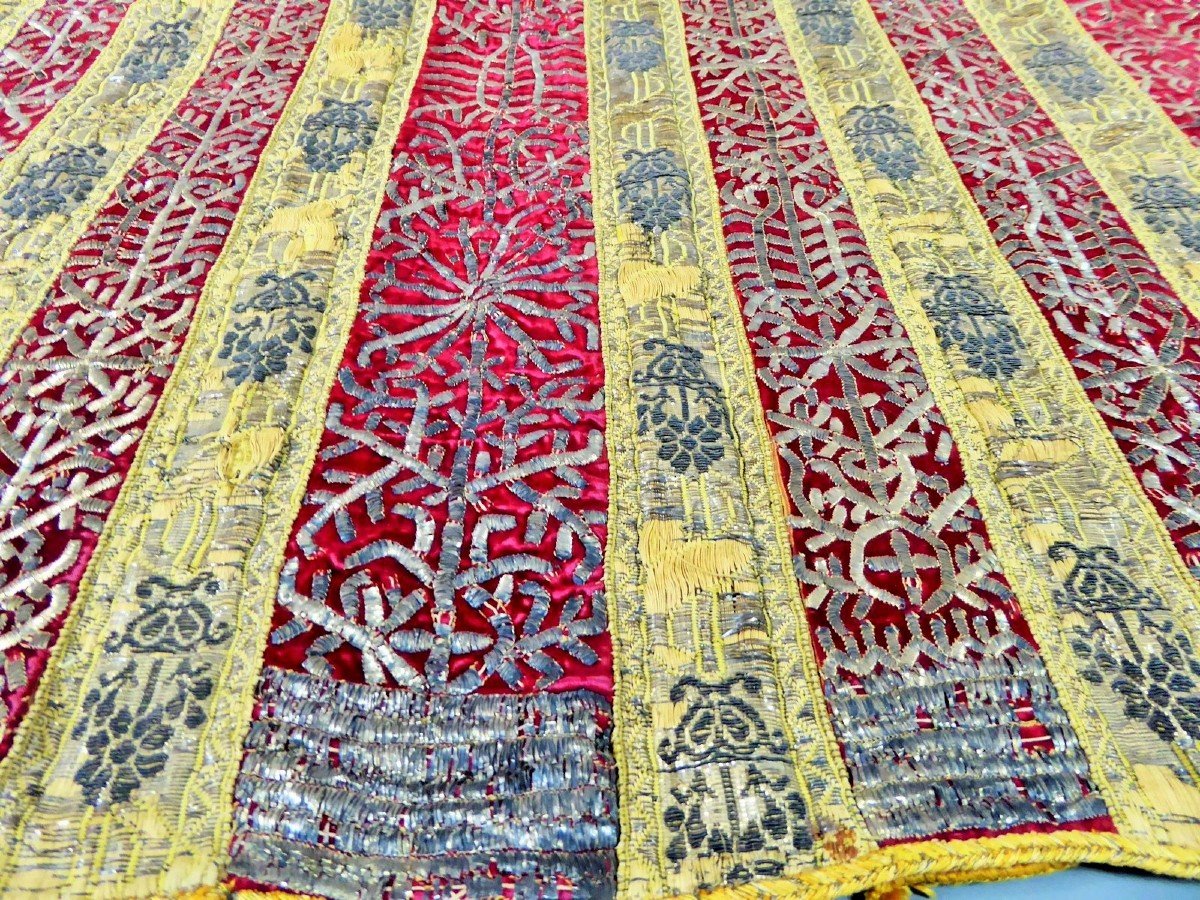 Tunisian Ceremonial Tunic Embroidered Velvet With Silver Blade - Ottoman Period Circa 1860-photo-8