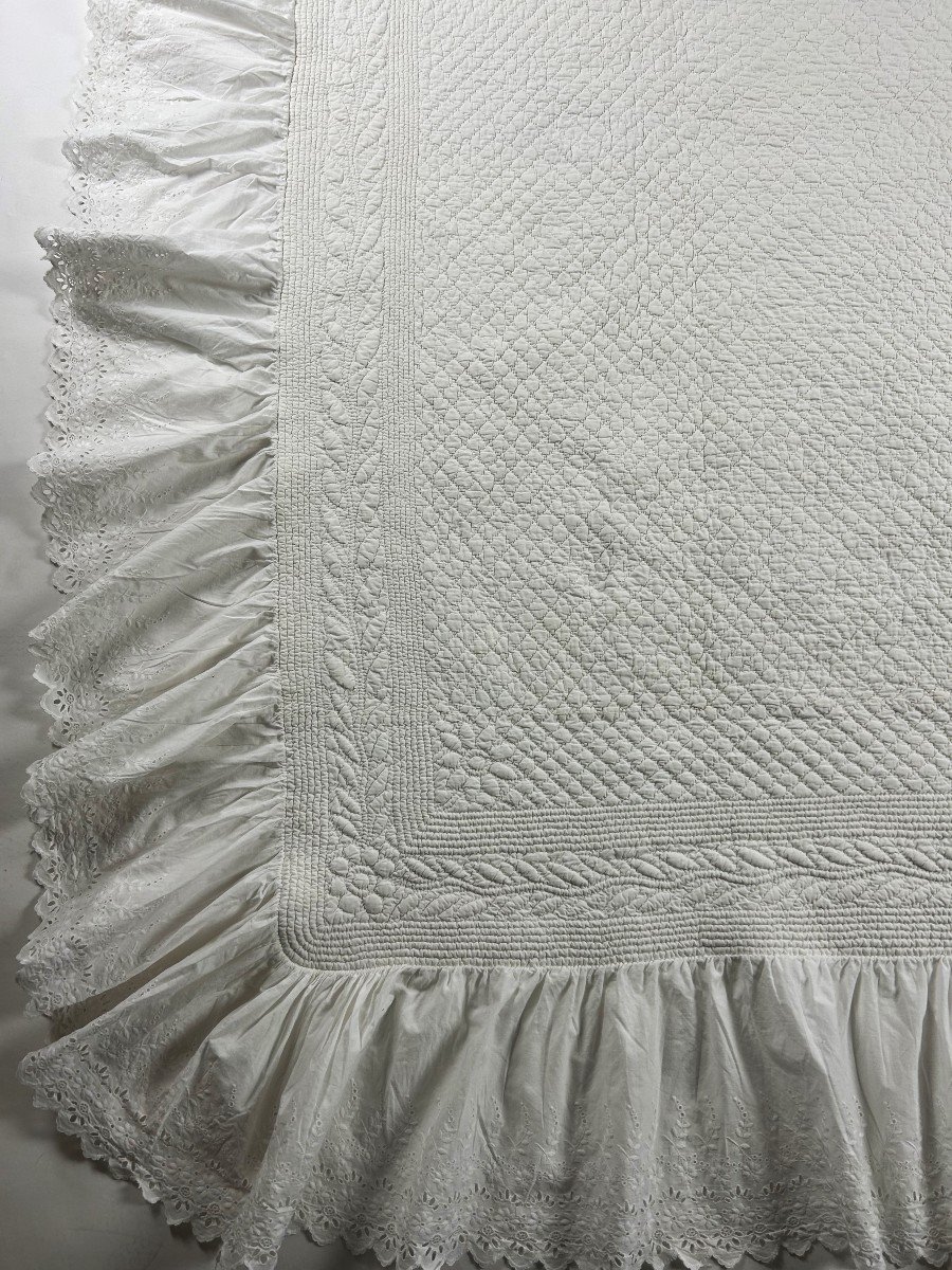 Quilted Quilt In Batiste Monogrammed Hb - Provence 1890-photo-1