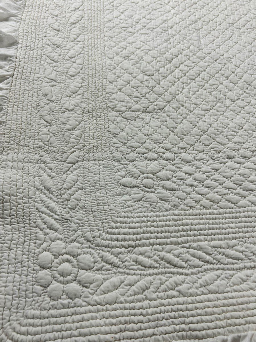 Quilted Quilt In Batiste Monogrammed Hb - Provence 1890-photo-4