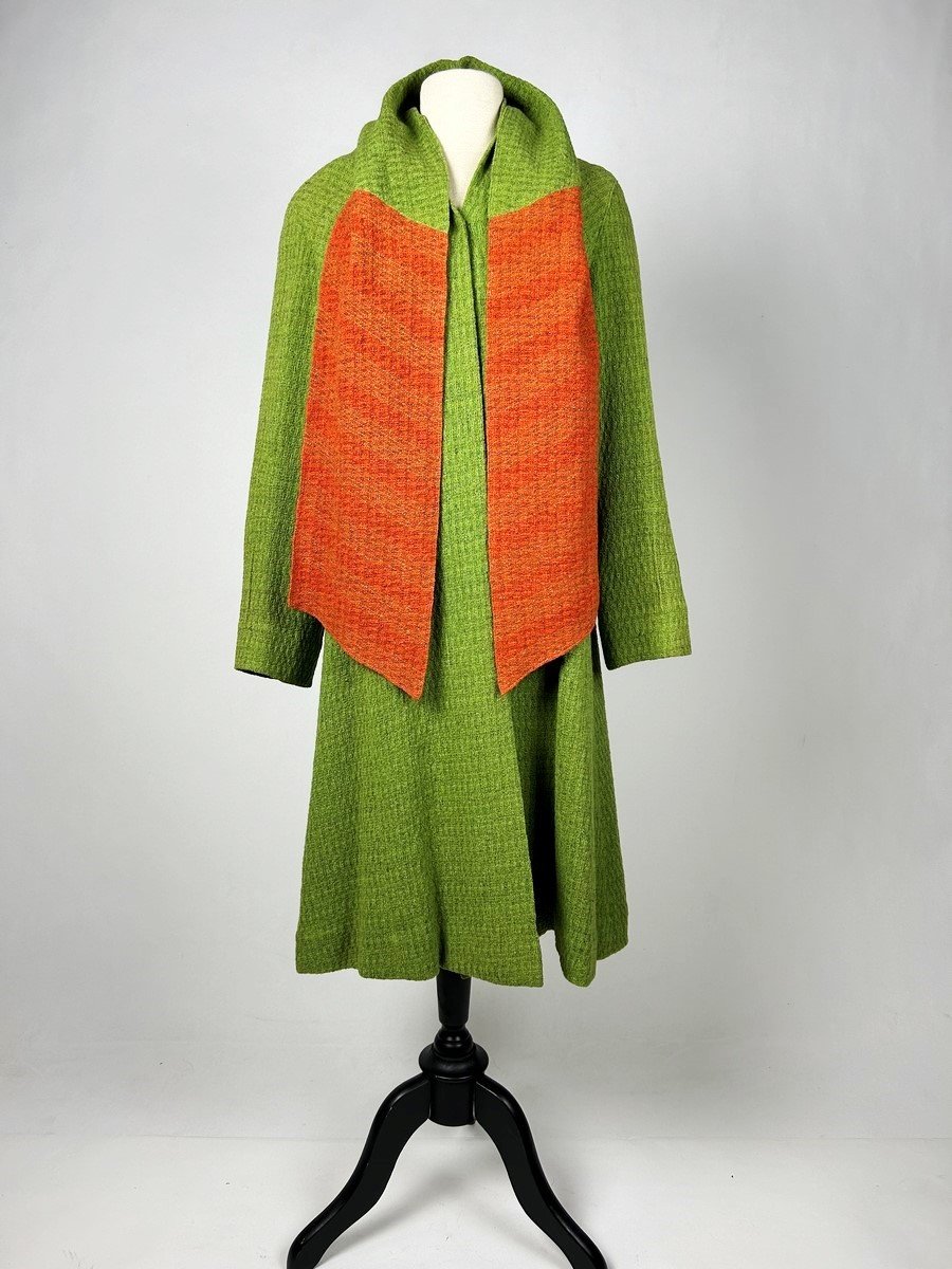 Wool Knit Coat By Jeanne Lanvin Haute Couture Numbered 44070 - Paris Summer 1934-photo-2