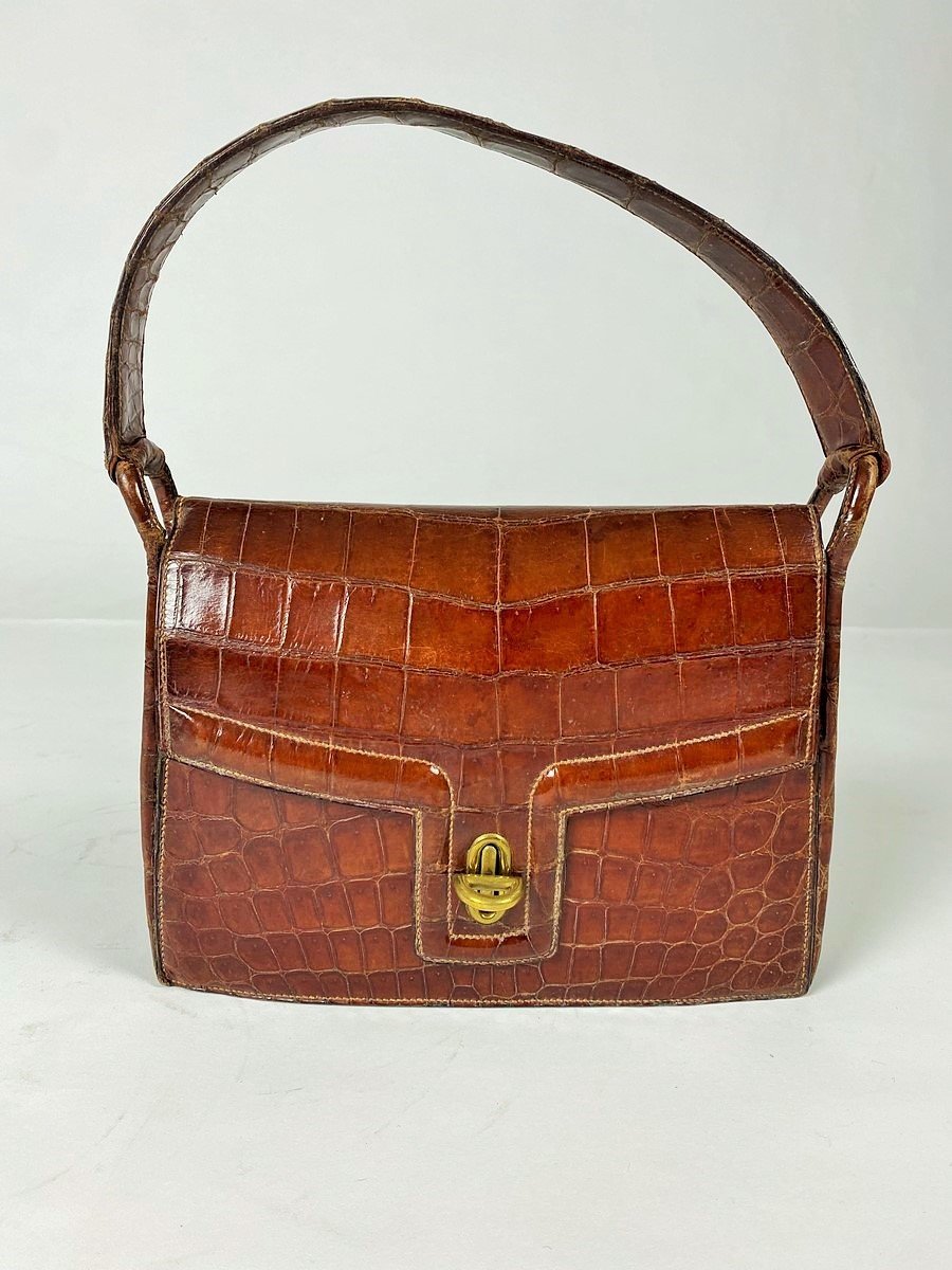 Rare Hermès Regain Handbag - France Circa 1945-1950-photo-2