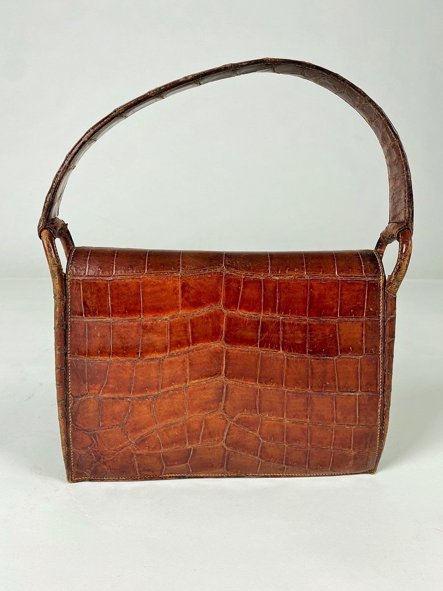 Rare Hermès Regain Handbag - France Circa 1945-1950-photo-4