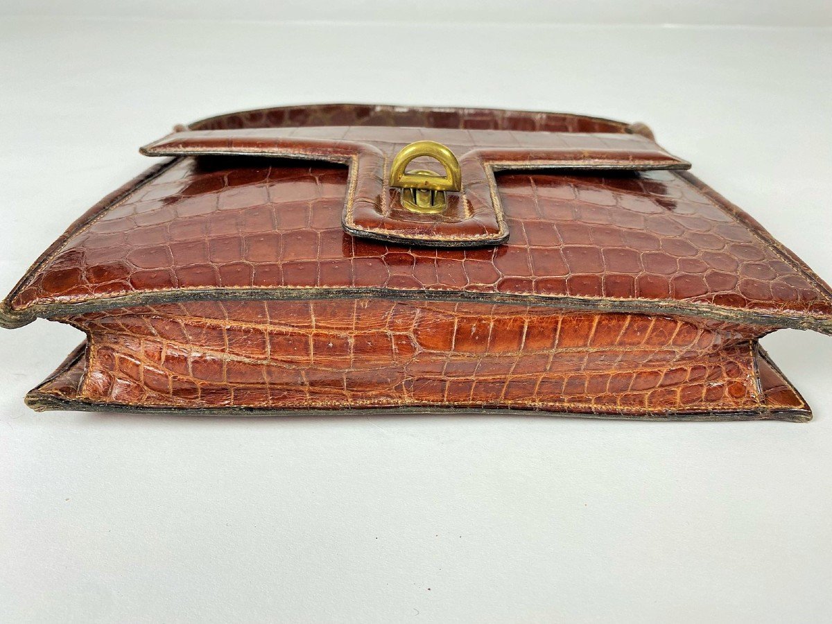 Rare Hermès Regain Handbag - France Circa 1945-1950-photo-3