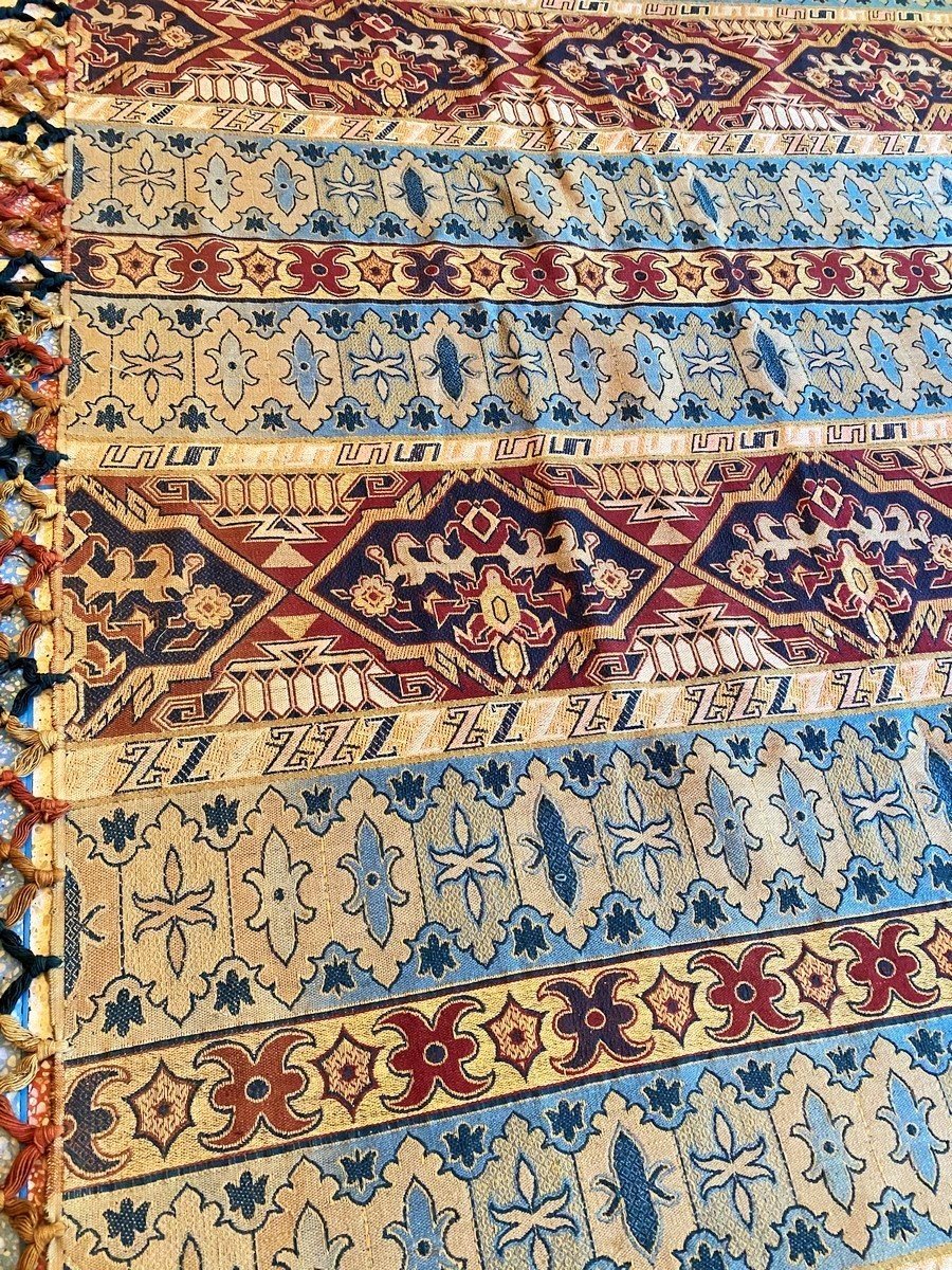 Rideau Ou Portière Dans Le Goût Des Ballets Russes Tissé Au Jacquard De Coton France C. 1910-photo-4