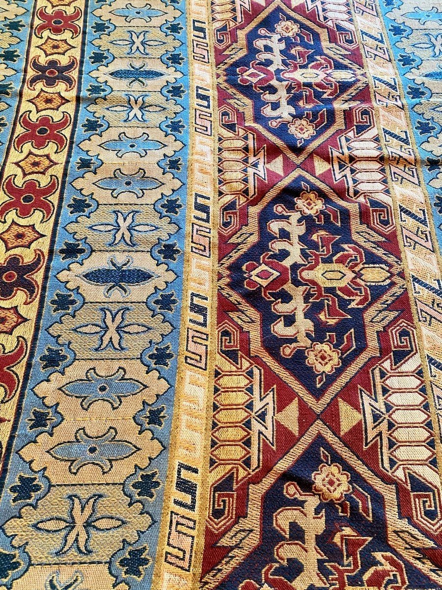 Rideau Ou Portière Dans Le Goût Des Ballets Russes Tissé Au Jacquard De Coton France C. 1910-photo-1