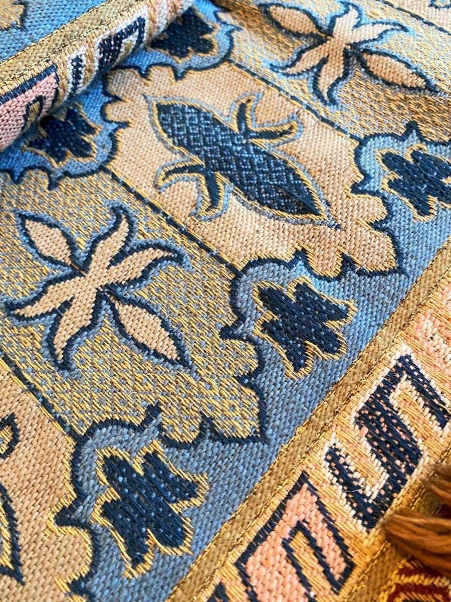 Rideau Ou Portière Dans Le Goût Des Ballets Russes Tissé Au Jacquard De Coton France C. 1910-photo-3