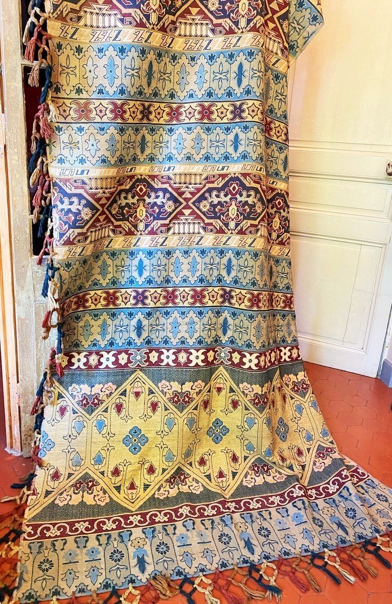 Curtain Or Door In The Style Of Russian Ballets Woven In Cotton Jacquard France C. 1910