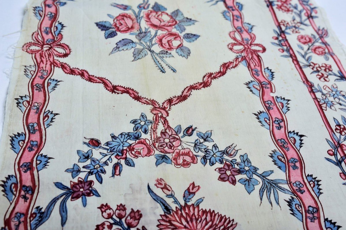 Bordure En Toile Peinte Des Indes - Compagnie Des Indes Période Louis XV-photo-1