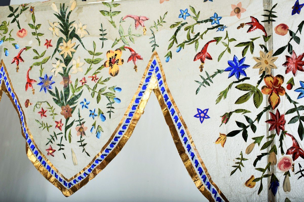 Door In Cotton Voile And Gouache Paper - France Early 20th Century-photo-3