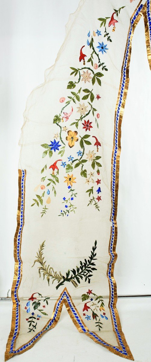 Door In Cotton Voile And Gouache Paper - France Early 20th Century-photo-6