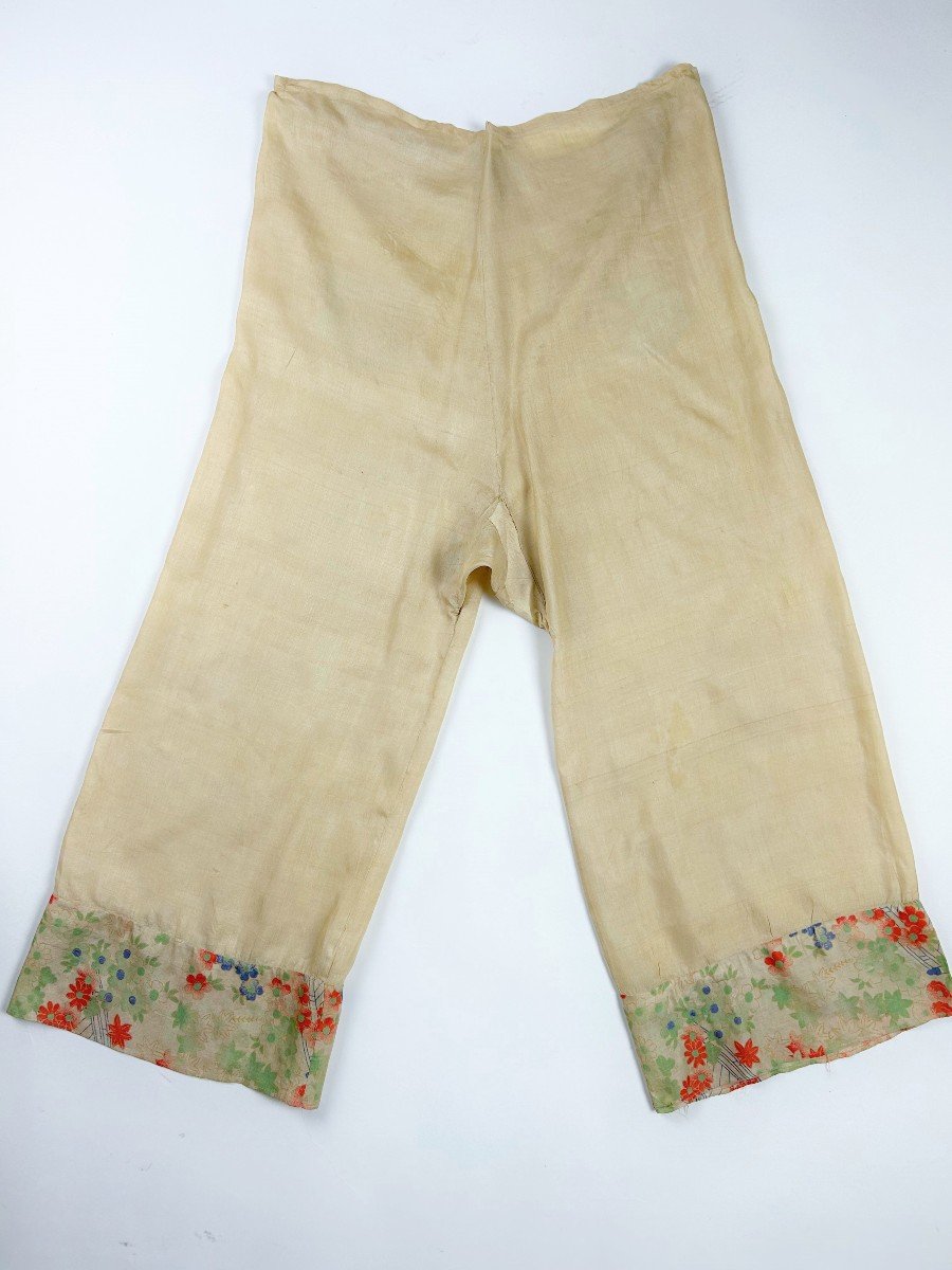 Pyjama Du Soir En Soie Imprimée Japonisant - France Circa 1930-photo-3