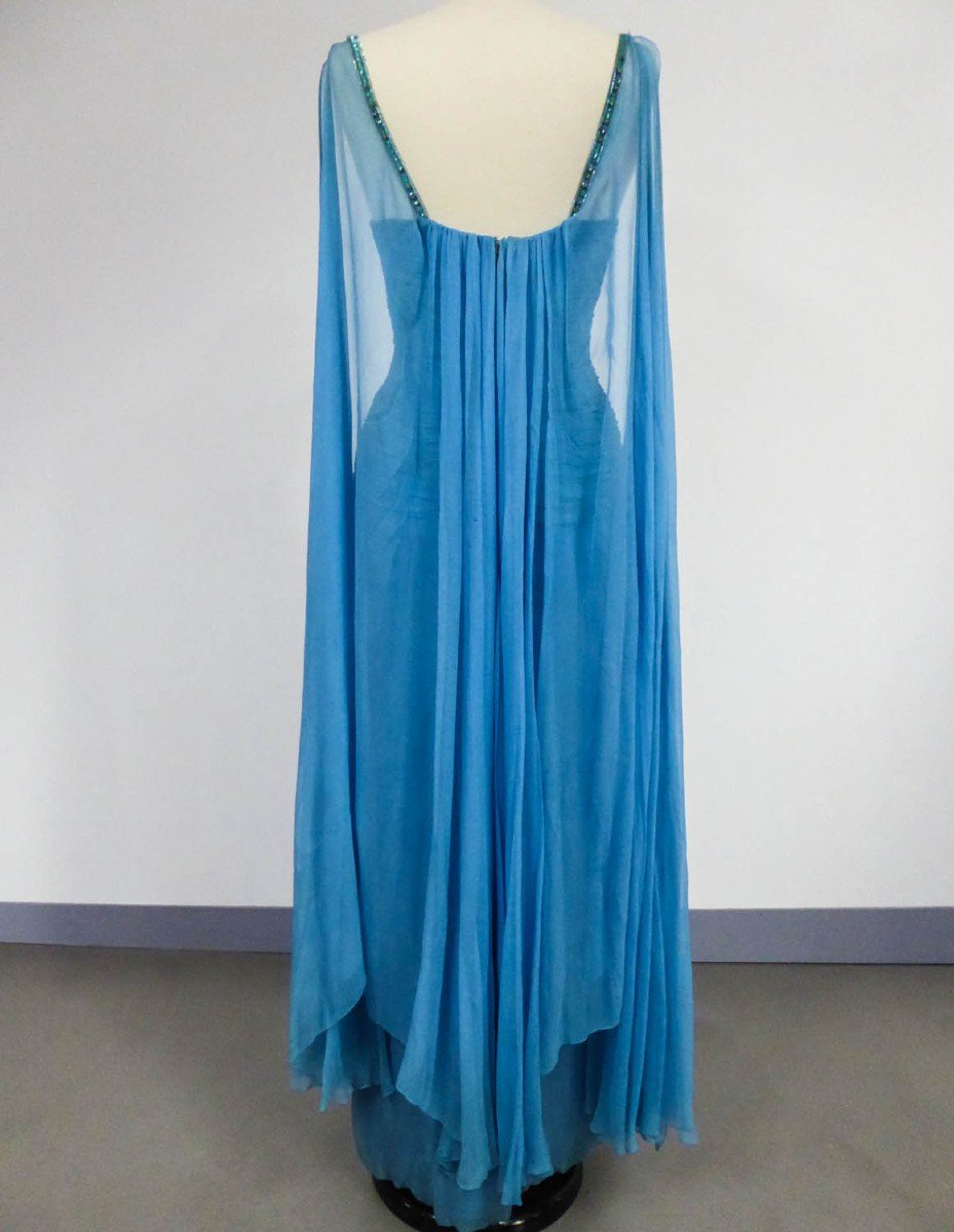Robe Du Soir Haute Couture Carven Numérotée 11150 Circa 1960/1970-photo-5