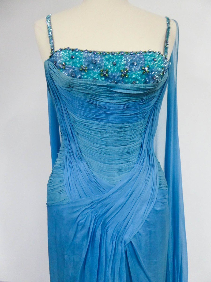 Robe Du Soir Haute Couture Carven Numérotée 11150 Circa 1960/1970