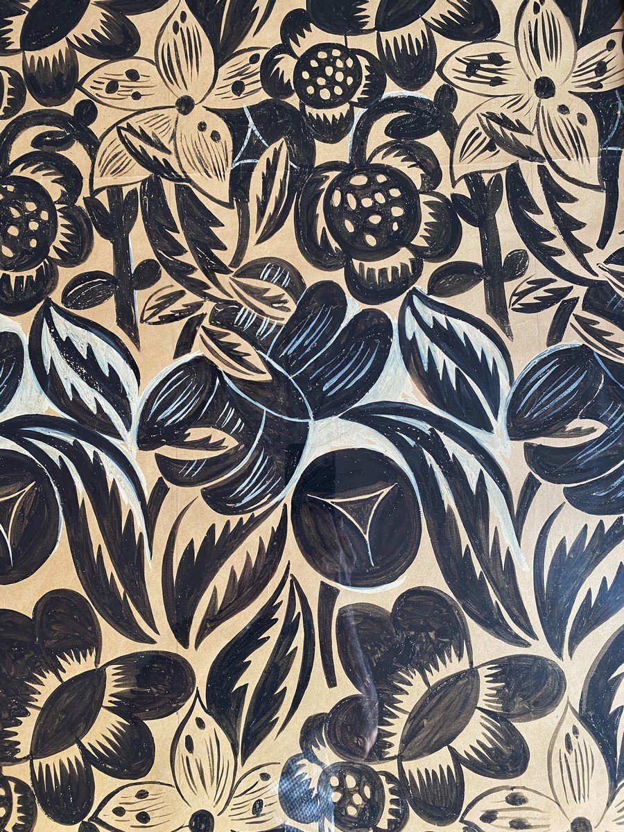 Gouache By Raoul Dufy For Bianchini Férier - Paul Poiret France Circa 1920-photo-3