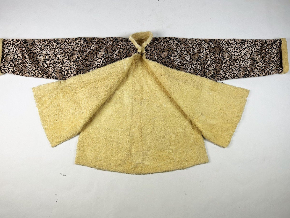 Tunic Jacket In Silk Lampas And Curled Lamb Fur - China Circa 1930-photo-6
