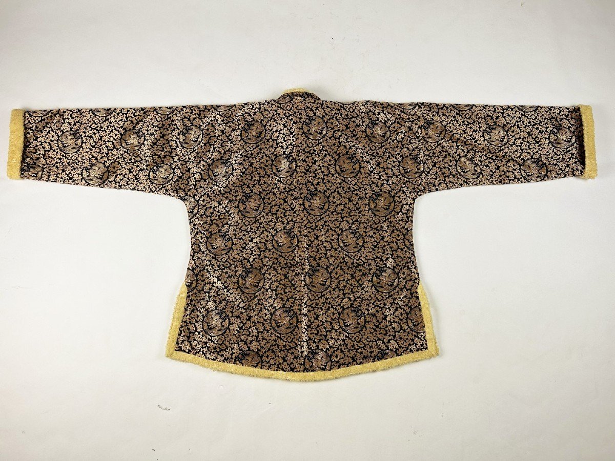 Tunic Jacket In Silk Lampas And Curled Lamb Fur - China Circa 1930-photo-8
