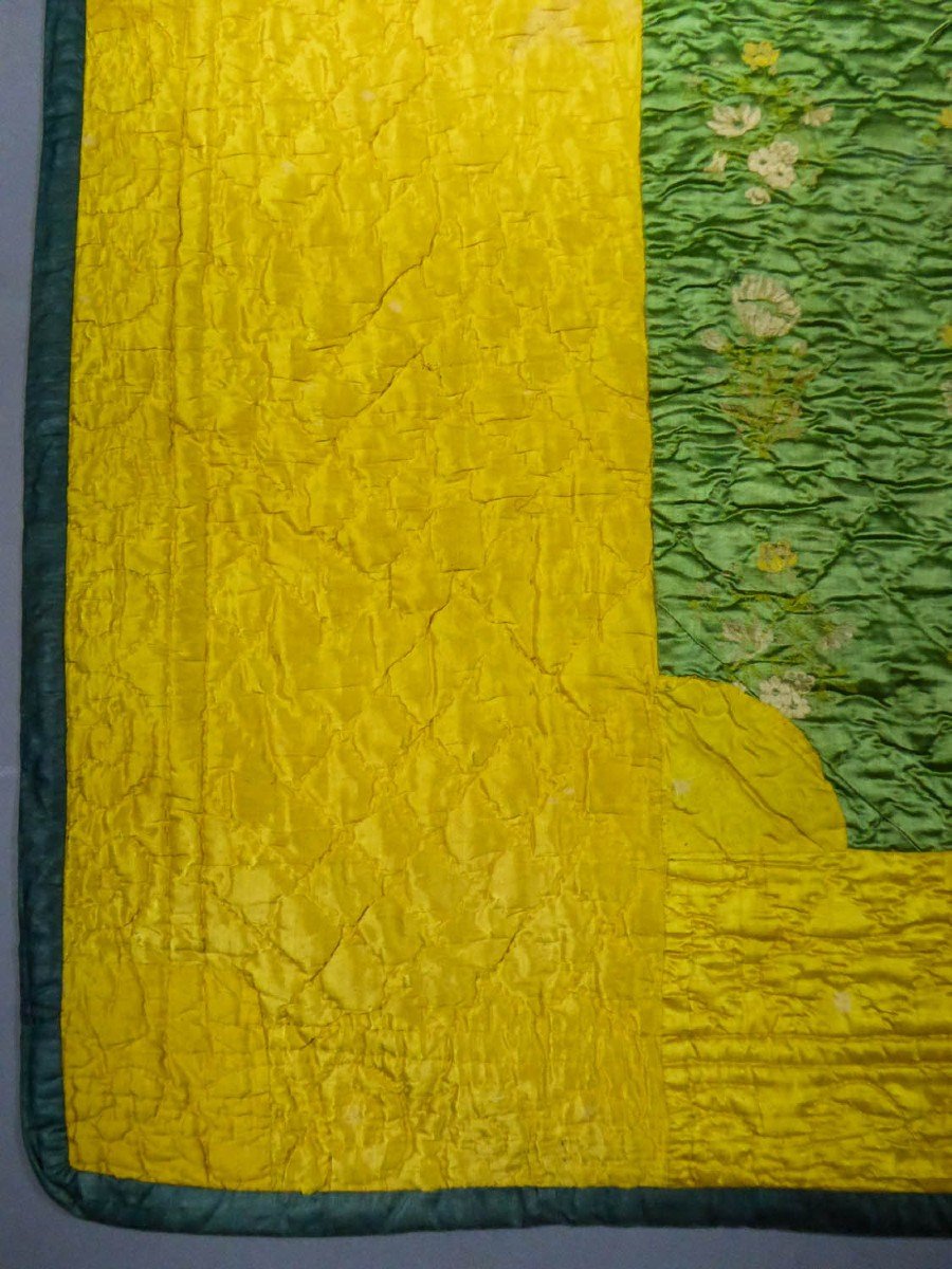 Quilt In Heather Taffeta And Paperback Satin - Provence 18th Century-photo-4