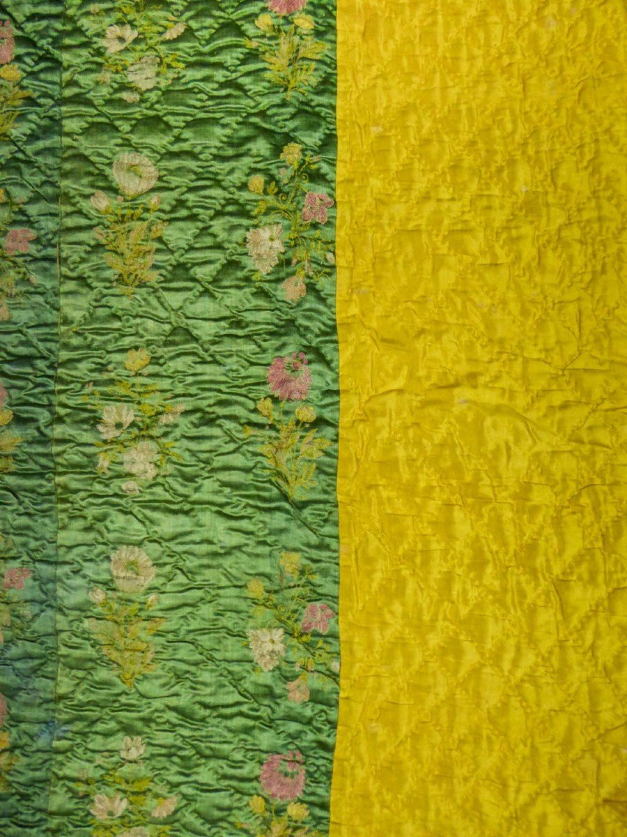 Quilt In Heather Taffeta And Paperback Satin - Provence 18th Century