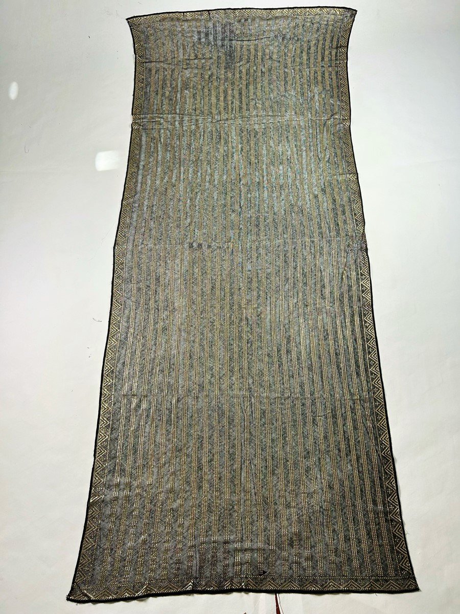 Shawl Stole Said Assuit In Cotton Voile And Golden Metal Slats - Egypt Circa 1930-1940-photo-8