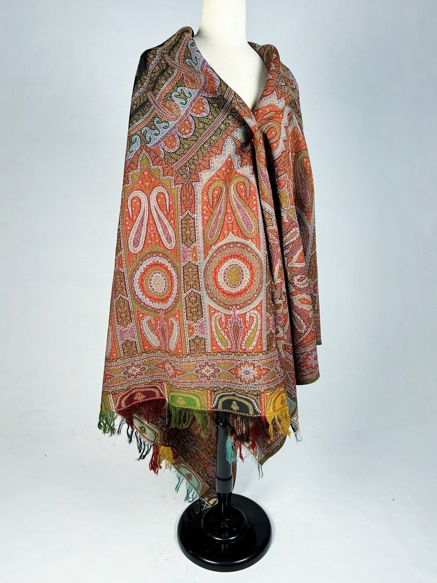 A Parisian Cashmere Shawl With Signature Circa 1860-photo-8