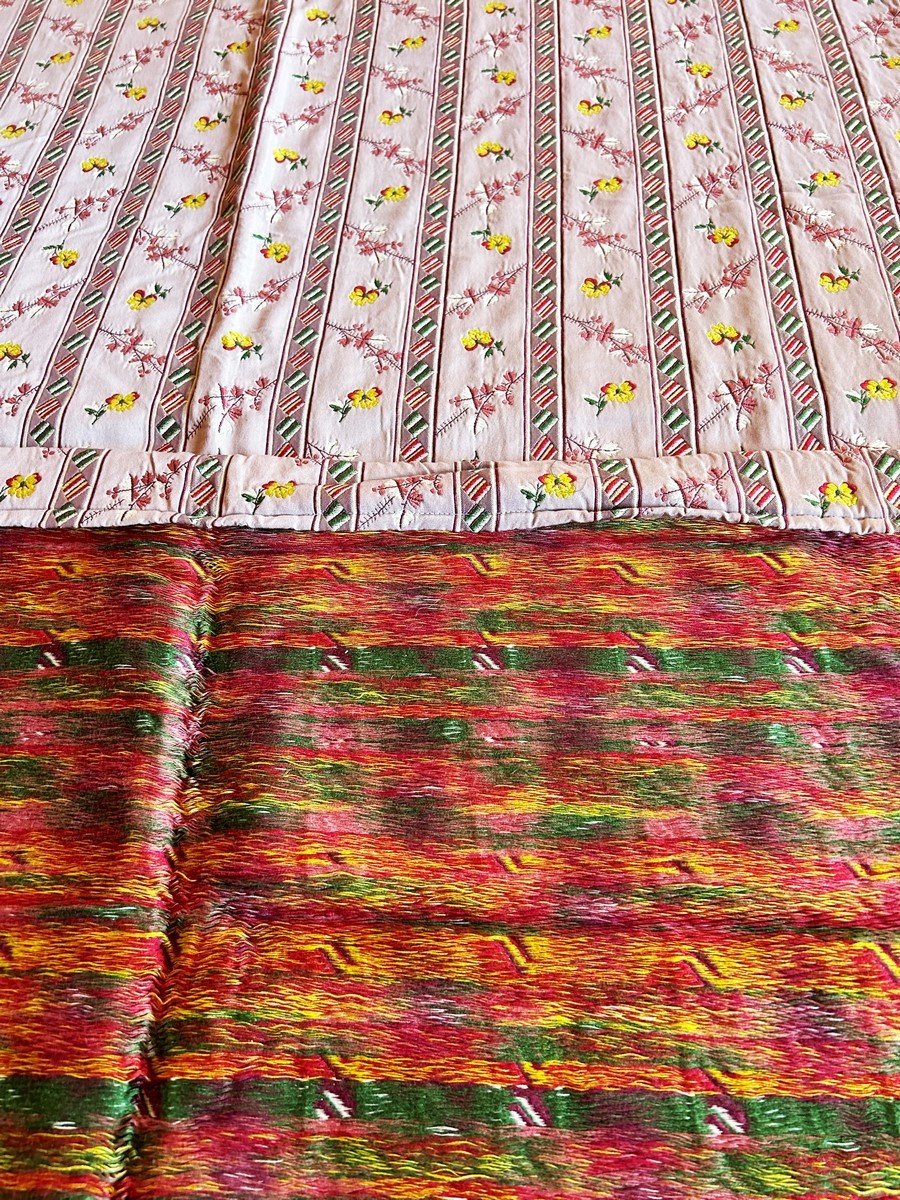 Une Paire De Rideau De Style Louis XVI En Jacquard Double étoffe - Réedition Du XXe Siècle-photo-8