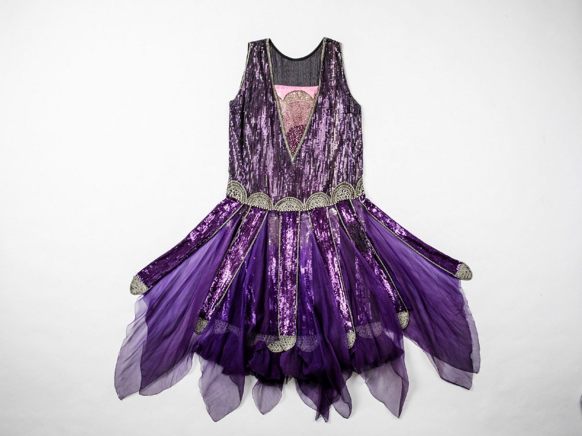 Robe De Bal En Crêpe De Soie Pailleté Et Satin De Paul Poiret – France Circa 1925-photo-8