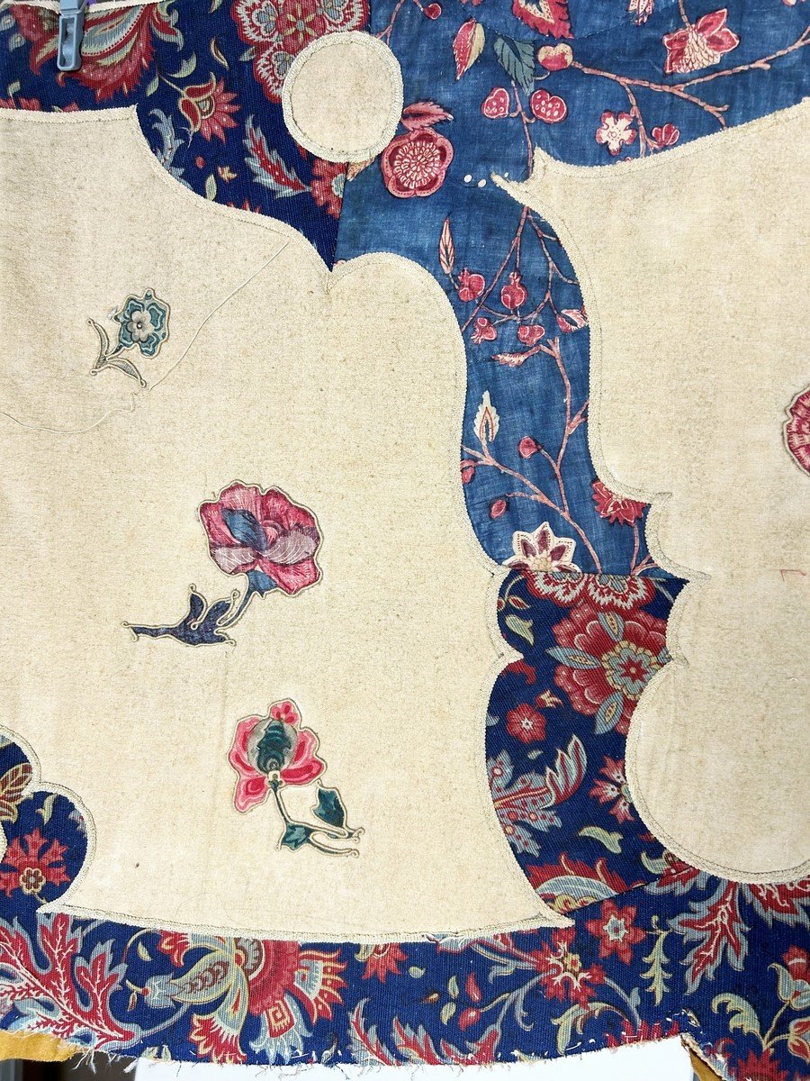 Lambrequin In Persian Embroidery - Indian And Indian Painted Canvases - France 18th, 19th-photo-4