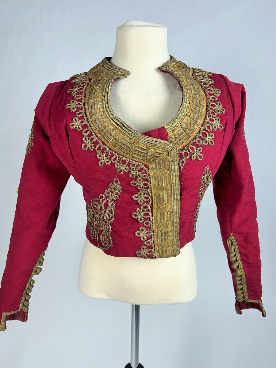 A Wool Felt Jacket Applied With Golden Trimmings - Ottoman Or Greek Circa 1850-1890-photo-2