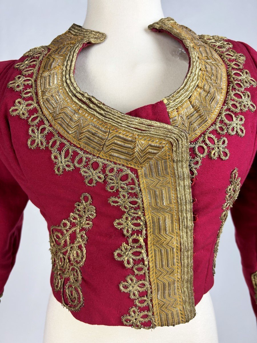 A Wool Felt Jacket Applied With Golden Trimmings - Ottoman Or Greek Circa 1850-1890-photo-1